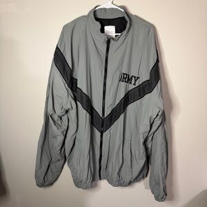 XXL LONG- US Army IPFU Jacket Grey Physical Training Windbreaker full Zip Retro